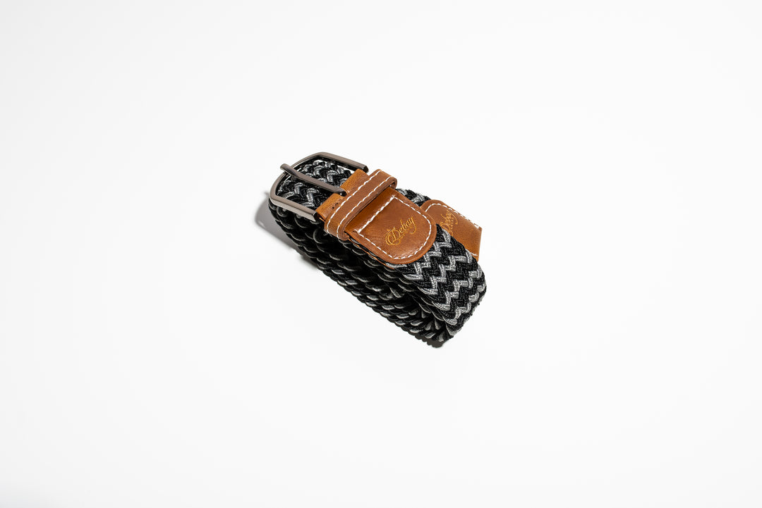 Ceinture motif zig-zag gris&noir