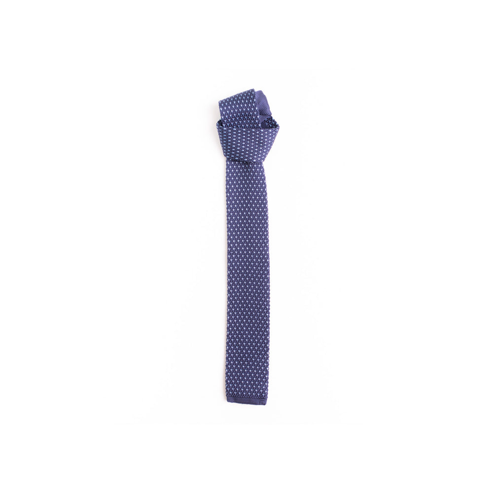 Gravata roxa azul com bolinhas brancas René Ducaud