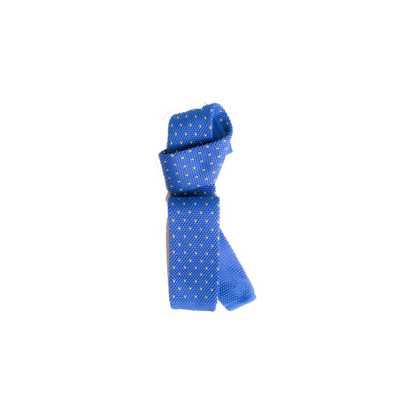 Cravatta Blu Con Puntini Gialli Alexandre
